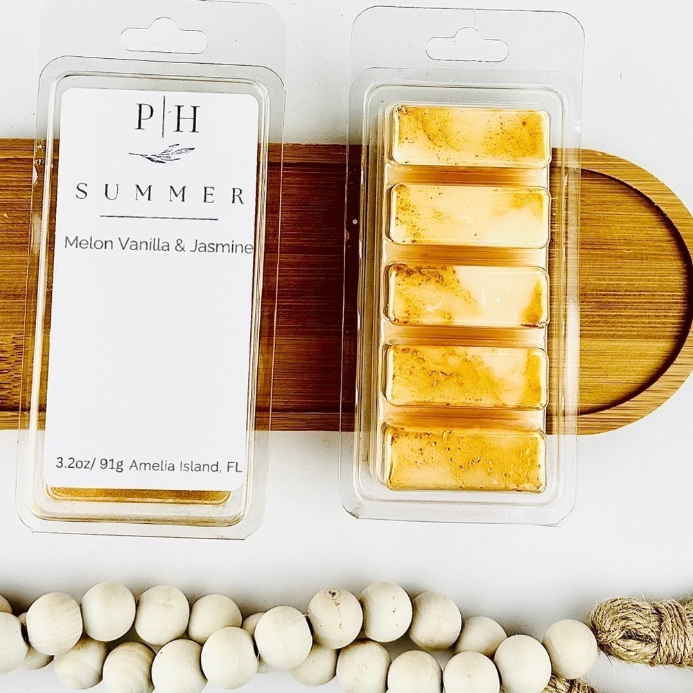 Summer Wax Melts - with notes of‎ Mandarin, Melon and Vanilla 5 (3.2oz)Bars